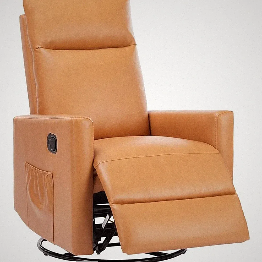 360° Swivel Rocking Recliner Chair,Adjustable Rocker Nursery Chair Single Sofa