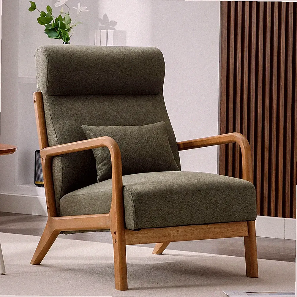 ANJ Mid Century Modern Accent Chair with High Back, Single Lounge Armchair with
