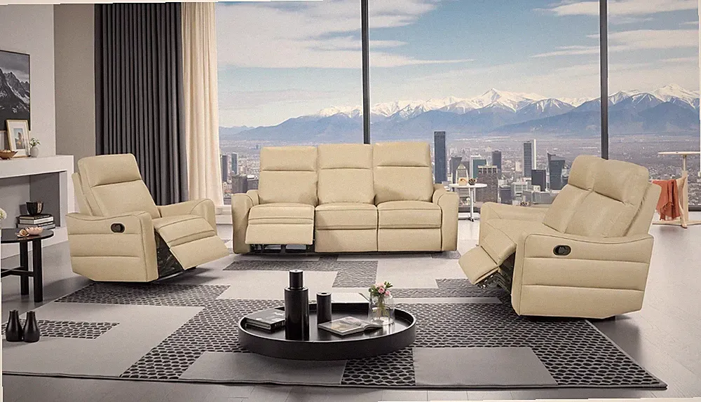 ESF 3517 Living Room with Manual Recliners 3 Piece Set Choice of 3 Colors