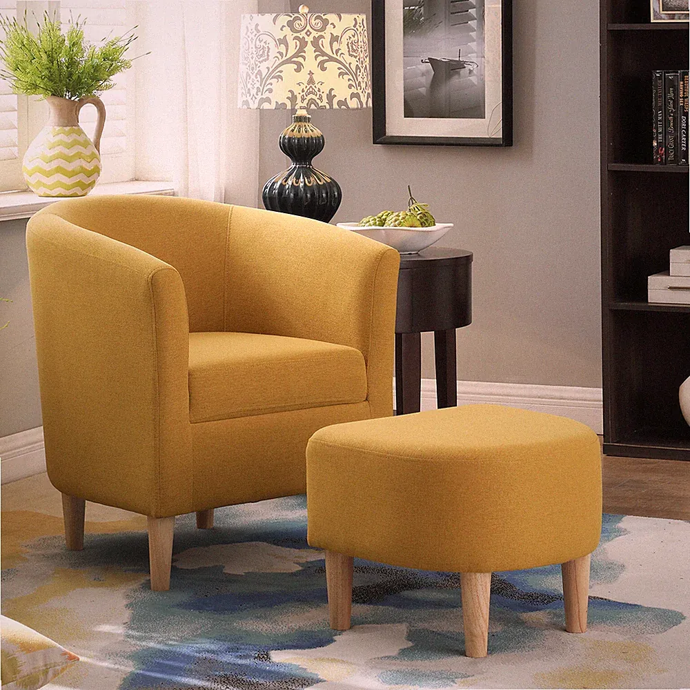 Modern Fabric Upholstered Single Sofa Chair Arc Handrail Leisure Recliner New