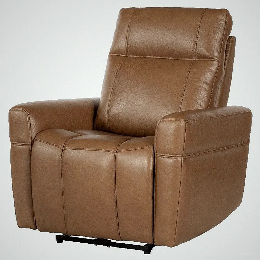 Pemberly Row Contemporary Steamboat Ecru Power Zero Gravity Recliner