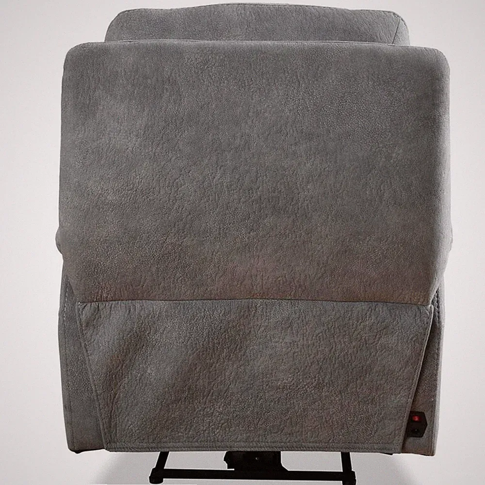Pemberly Row Fabric Power Zero Gravity Recliner in Hudson Gray